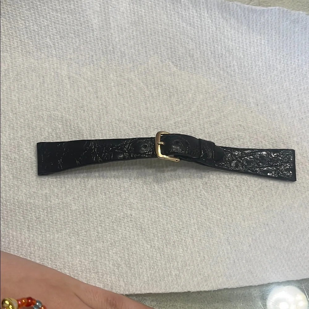 Benrus Black Leather Watch Strap - Picture 2 of 4